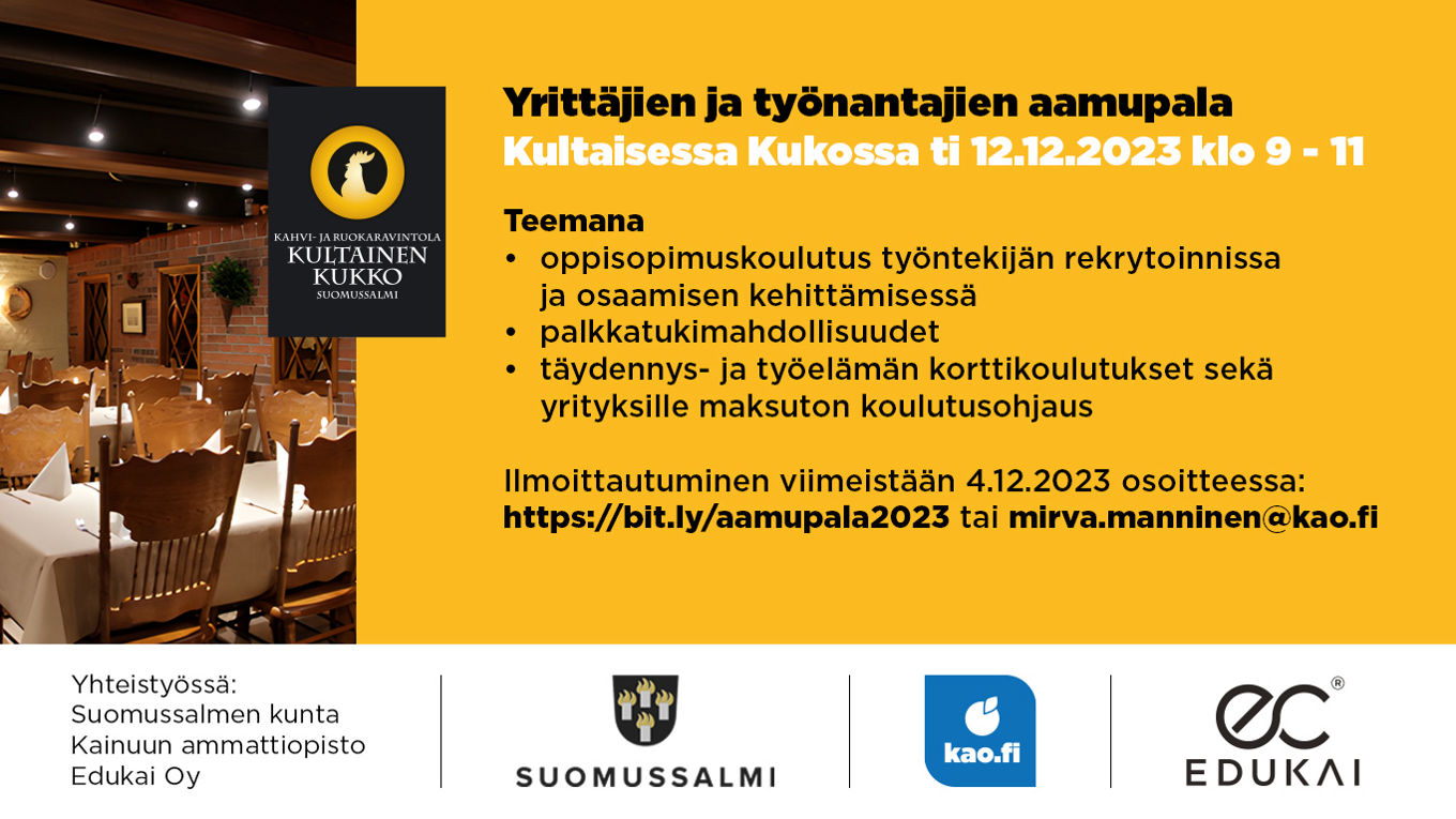 Kuvituskuva, järjestäjien logot, tietoa tilaisuudesta